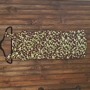 Dress Barn Green and Brown Patterned Dress